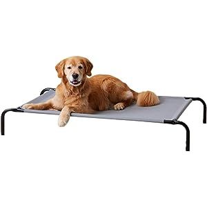 Amazon Basics Cooling Elevated Pet Bed, Large (51 x 31 x 8 Inches), Grey | Amazon (US)