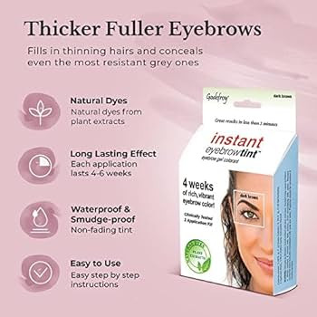Godefroy Instant Eyebrow Color, Medium Brown, 0.18 ounces, 12-weeks of long lasting, 3-applicatio... | Amazon (US)