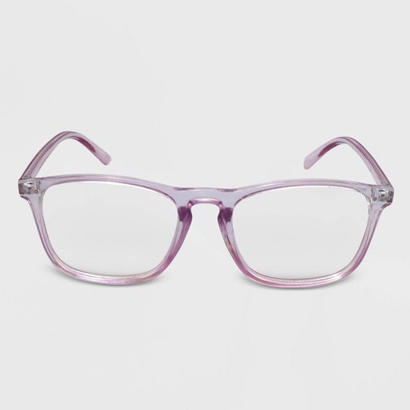 Women's Blue Light Filtering Square Rectangle Glasses - Wild Fable™ Purple | Target