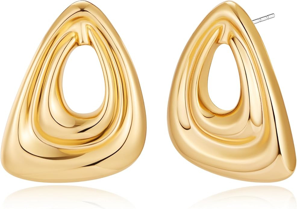 Gold Geometric Dangle Earrings Statement Gold Earrings for Women Fashion Jewelry | Amazon (US)