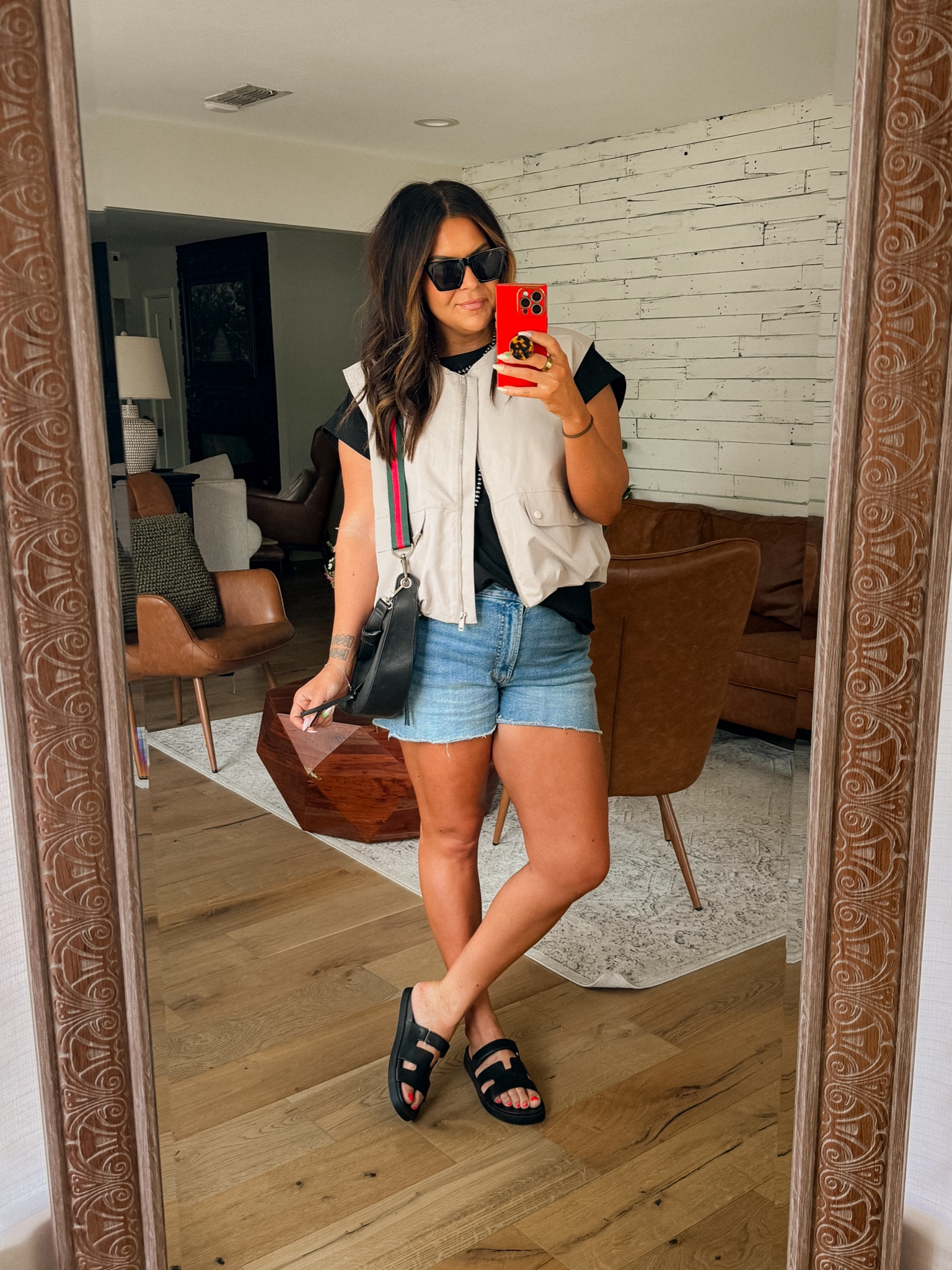 Summer outfit
Tee: XXL
 Vest: XL
Denim Shorts: 16 (I size up one)
Sandals: TTS

MIDSIZE SUMMER LOOKS, summer midsize style, old navy, Amazon summer staples 

#LTKShoeCrush #LTKMidsize #LTKFindsUnder50