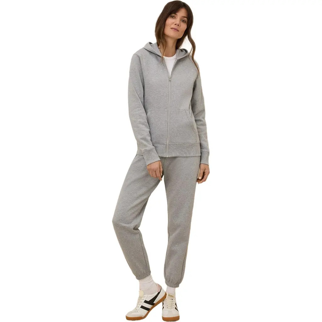 Pact Organic Cotton Brushed Fleece Zip Hoodie in Heather Grey at Nordstrom, Size Medium | Nordstrom