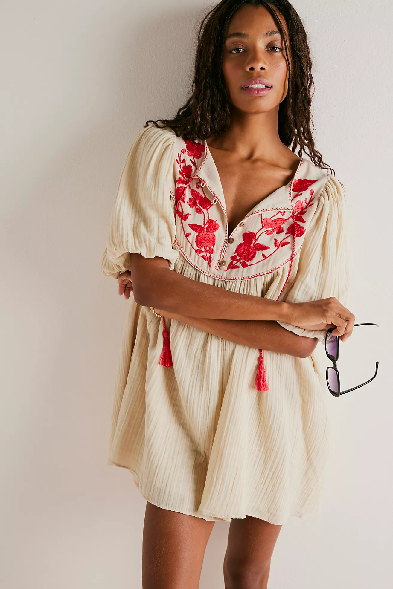 Rosa Linda Embroidered Mini Dress | Free People (Global - UK&FR Excluded)