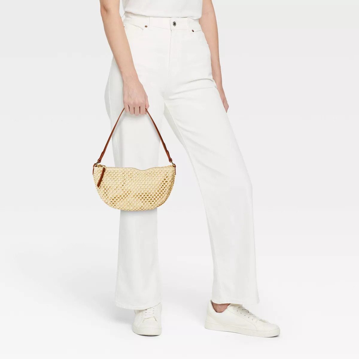 Straw Half Moon Shoulder Bag - Universal Thread™ | Target