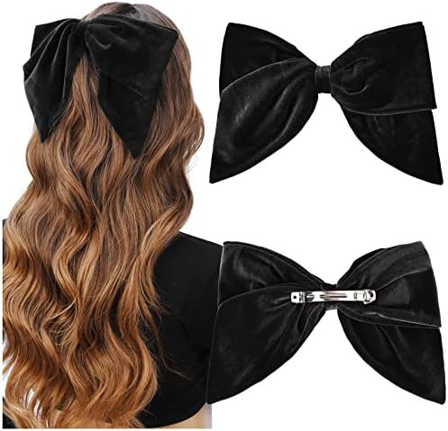 DEEKA Large Velvet Hair Bows 8 Inch Oversized Vintage Hair Bows Clips French Barrette Hair Access... | Amazon (US)