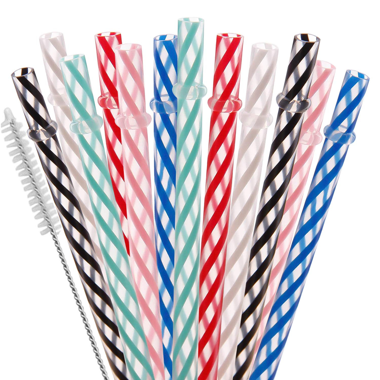 Amazon.com: Dakoufish 12 Piece 9 Inch Reusable Plastic Thick Drinking Straws BPA Free Mason Jar Straws transparent small Stripe 6 Colors (9inch Pink) : Home & Kitchen | Amazon (US)