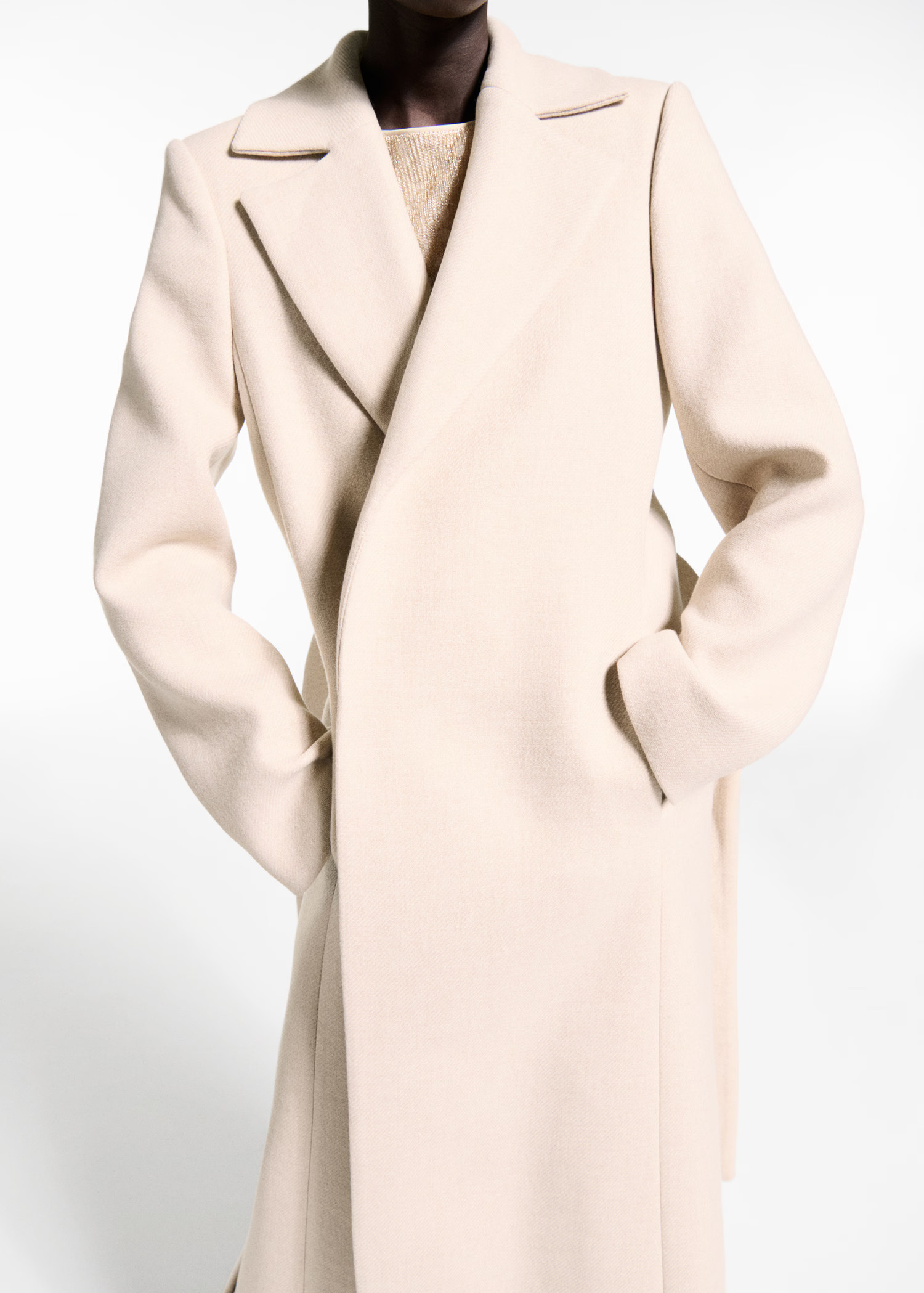Butter wool coat with detachable collar - Women | MANGO USA | Mango (US/MX/AU)