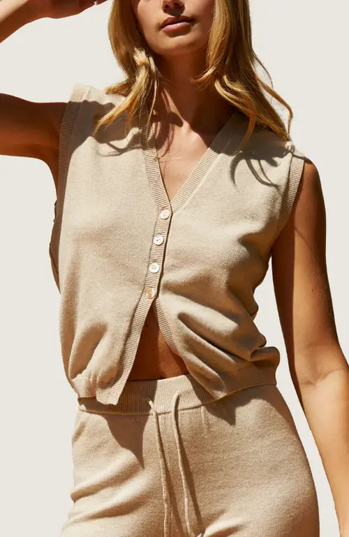 CRESCENT Sweater Knit Vest Top in Beige at Nordstrom, Size X-Small | Nordstrom