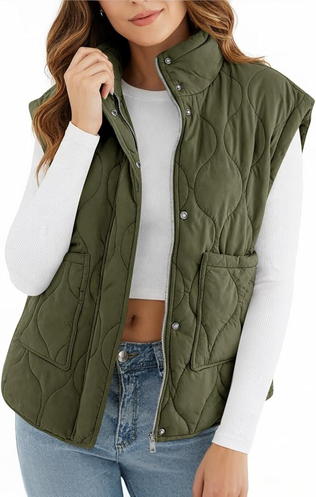 Cicy Bell Womens Quilted Puffer Vest Stand Collar Zip Up Winter Lightweight Padded Gilet Outerwea... | Amazon (US)