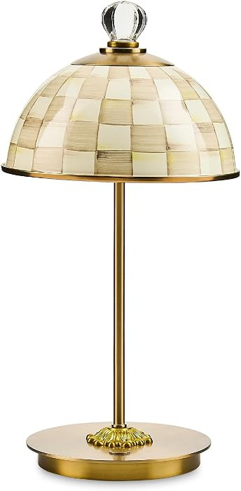 MACKENZIE-CHILDS LED Dome Table Lamp, Brown-and-White Mocha Check | Amazon (US)