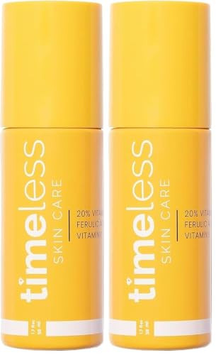 Timeless Skin Care Vitamin C Serum with Vitamin E & Ferulic Acid - Brightening Serum - for Oily & Dry Skin - Fragrance-Free - 1.7 oz (Pack of 2) | Amazon (US)