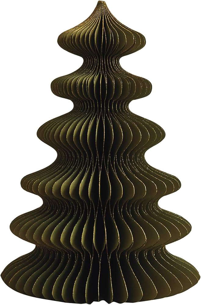 Creative Co-Op Paper Folding Honeycomb Tree with Gold Glitter, Green | Amazon (US)