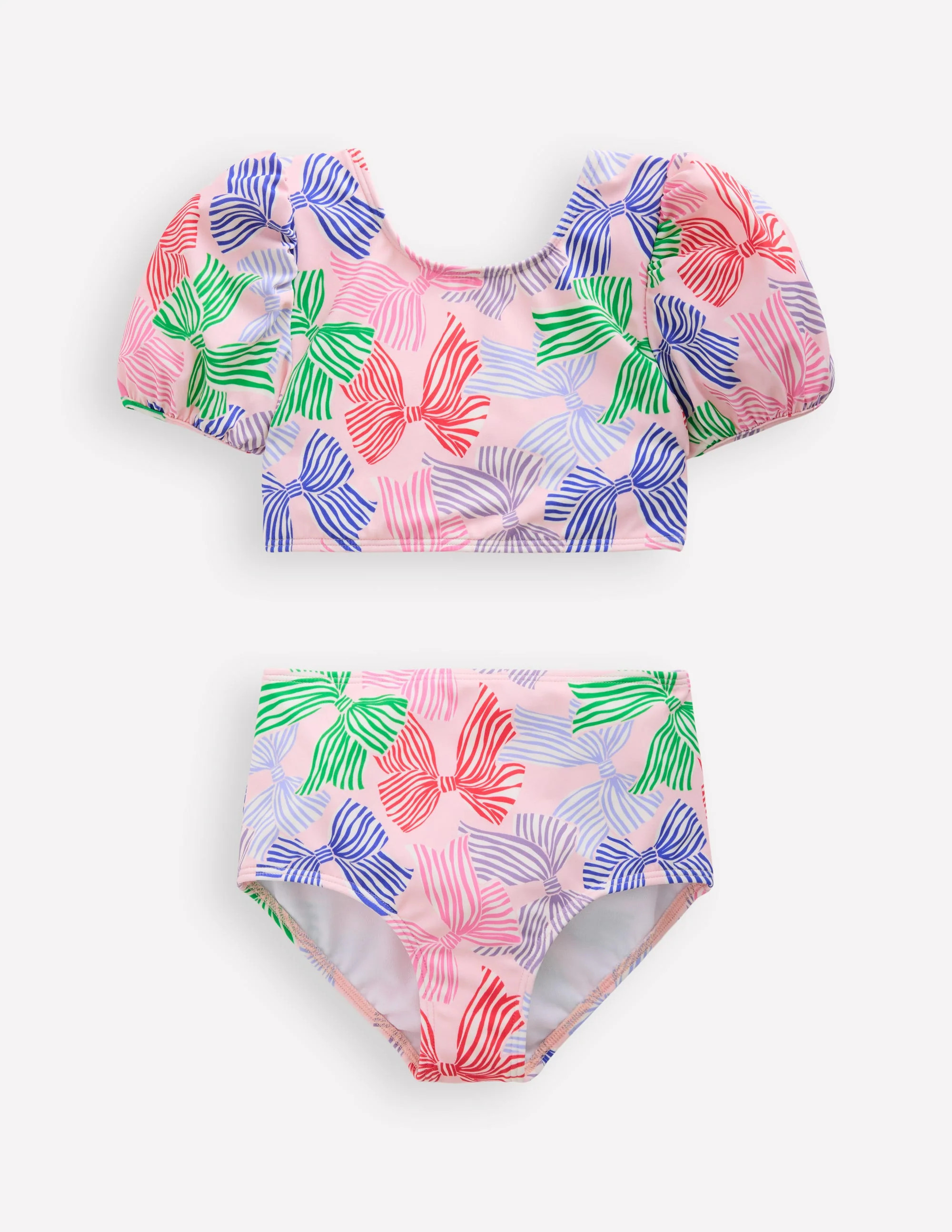 Sandy Puff Sleeve Bikini-French Pink Bows | Boden (US)