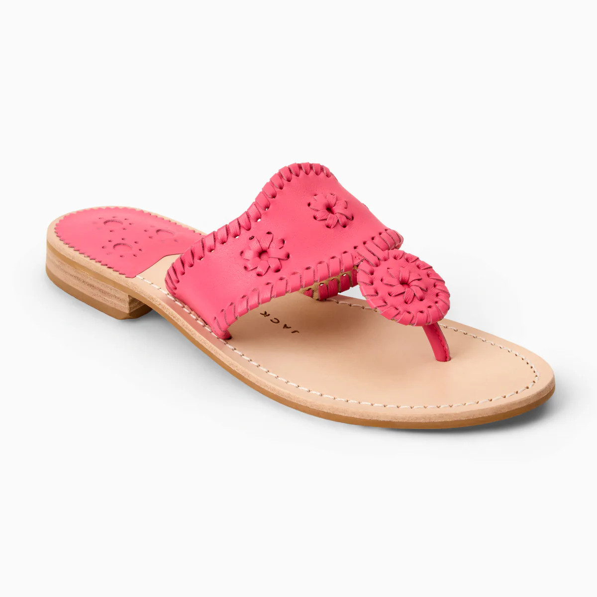 Jack Rogers Jacks Flat Sandal — Hot Pink Nappa Leather | Jack Rogers