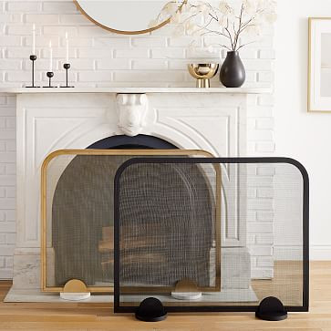 Deco Metal Fireplace Screen | West Elm (US)