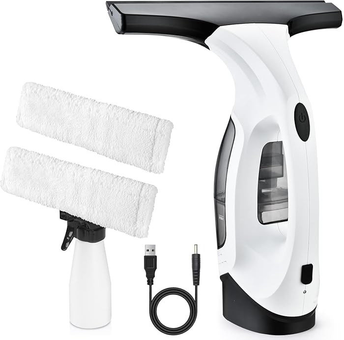 Cordless Window Vacuum Cleaner, Window Cleaner Squeegee Tool Set, Electric Windown Spray Cleaning... | Amazon (US)