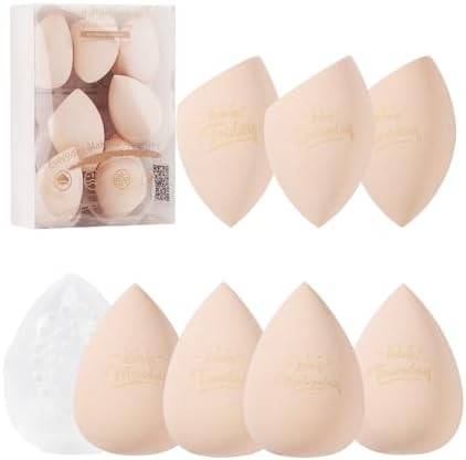 Real Perfection Makeup Sponge Set Blender Sponges, Latex-Free Beauty Makeup Sponges 7 pcs with 1 ... | Amazon (US)