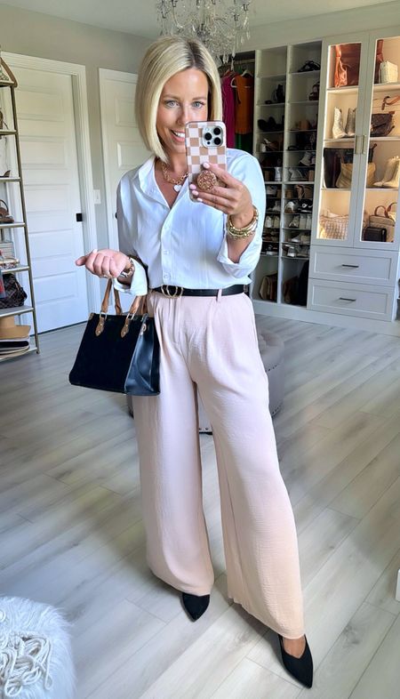Chic and professional for work!!!! Grab these pants for summer! Lightweight and flowy!!!
Top and pants size small
Heels size up an entire size 

#LTKstyletip #LTKworkwear #LTKfindsunder50