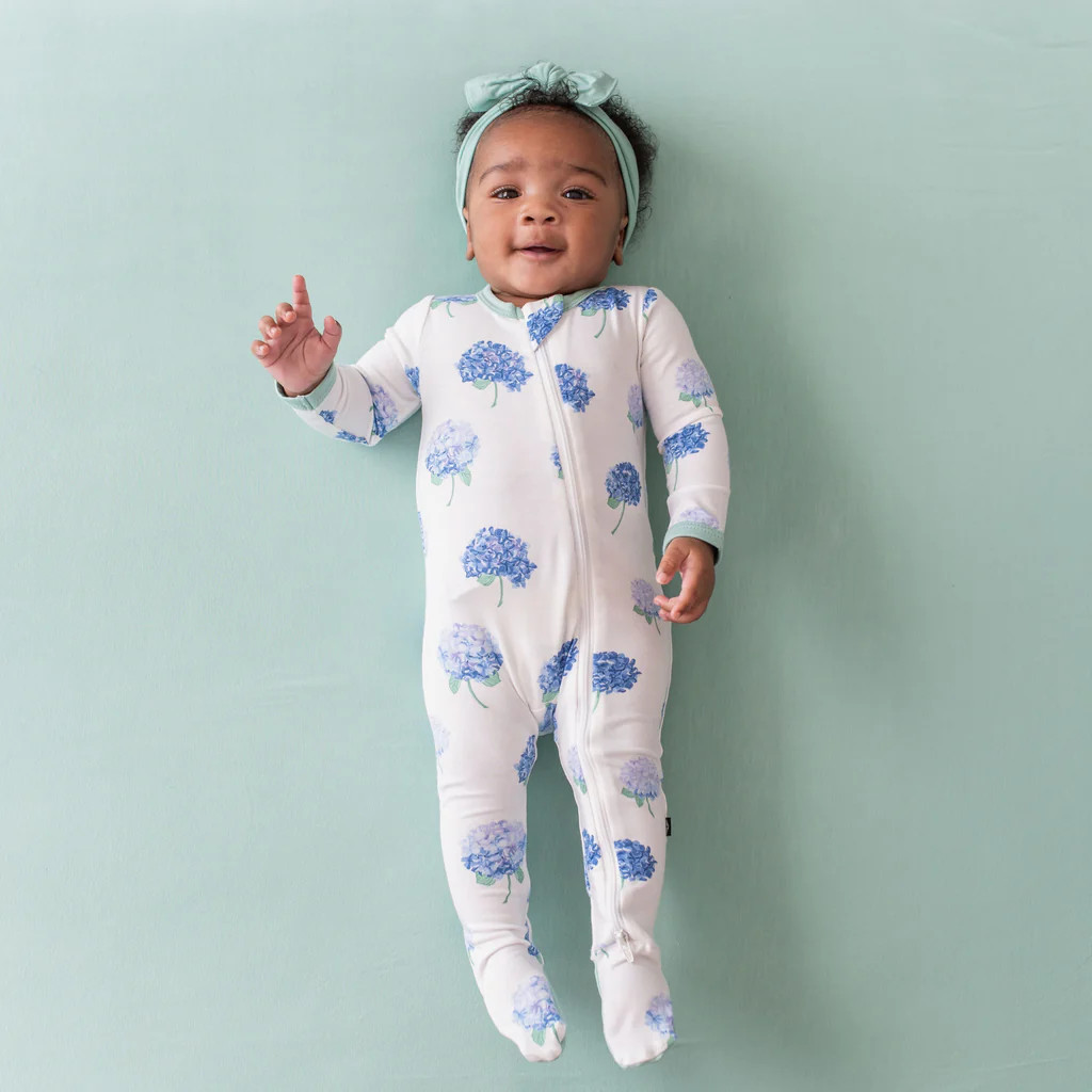 Zippered Footie in Hydrangea | Kyte Baby