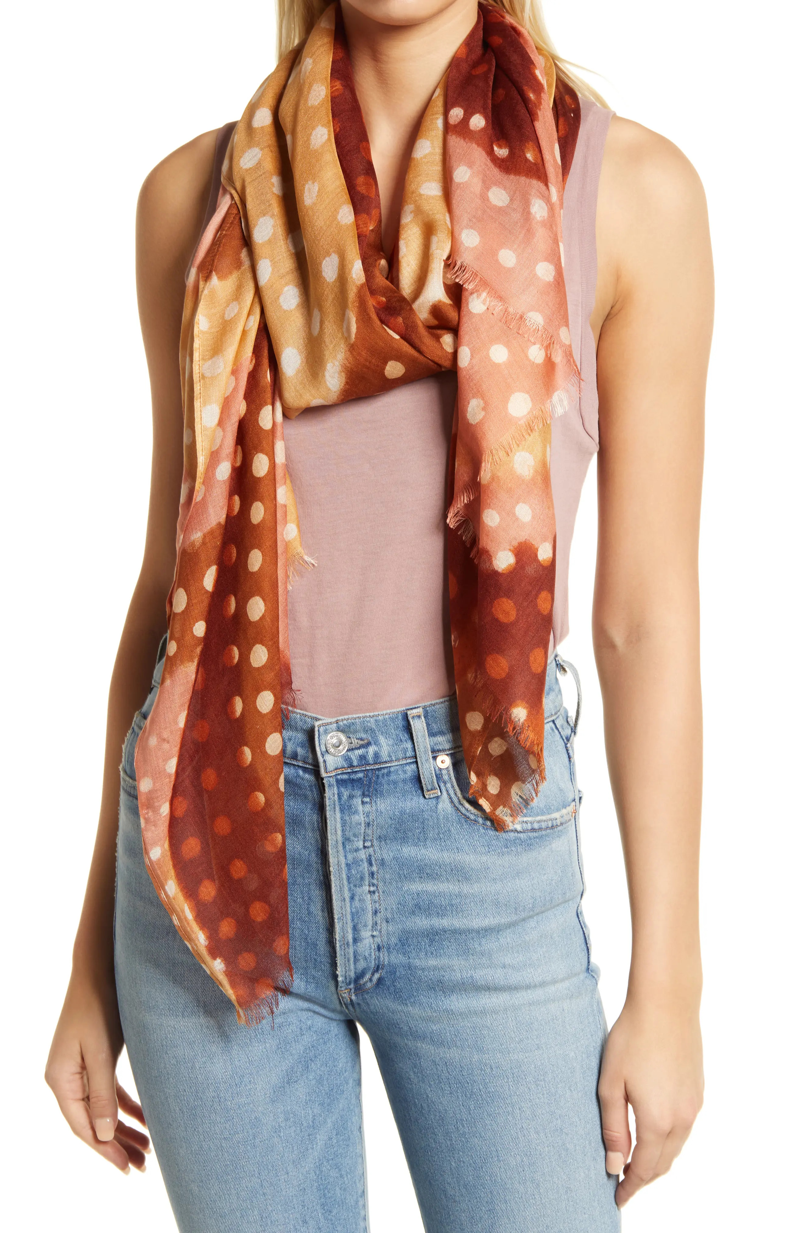 Nordstrom Gauzy Silk Scarf in Pink Half Tone at Nordstrom | Nordstrom