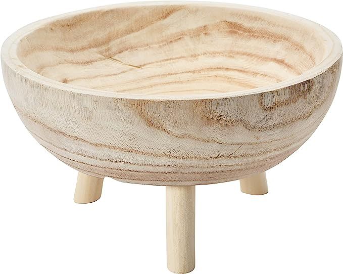 Creative Co-Op Paulownia Wood w 3 Legs Bowl, Natural | Amazon (US)