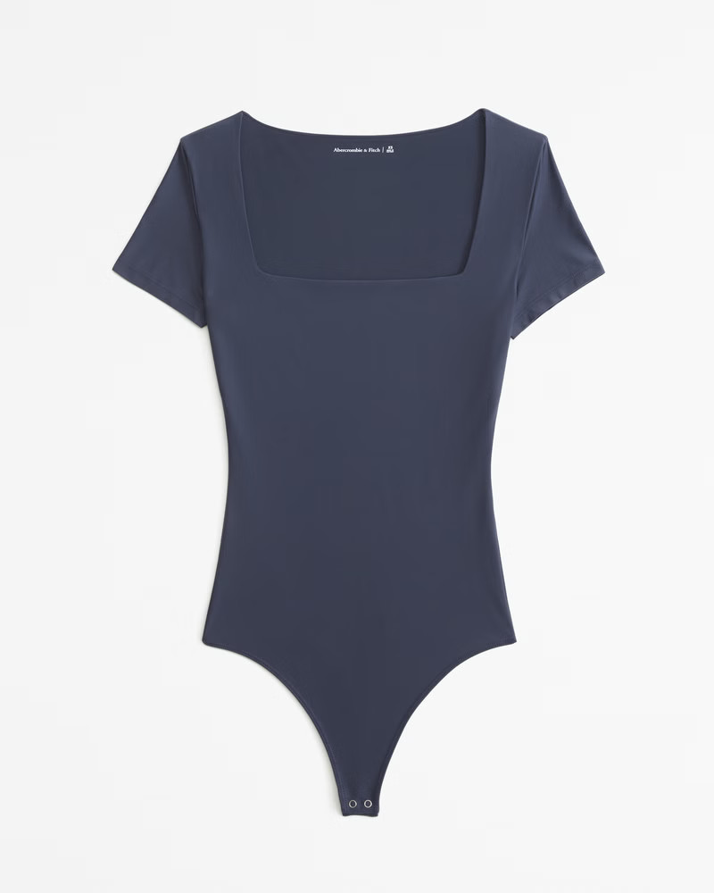 Soft Matte Seamless Short-Sleeve Squareneck Bodysuit | Abercrombie & Fitch (US)