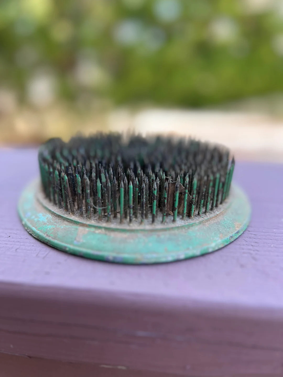 Vintage Heavy Metal Large Green Pin Style Flower Frog Floral Design Cut Flower Gardener Gift Farm... | Etsy (US)