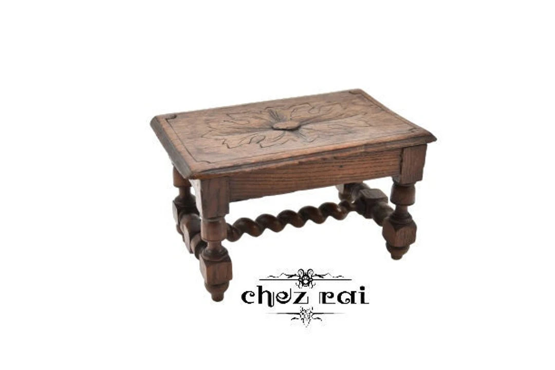 Vintage Carved Wood Stool Footstool Carved Hardwood Wooden - Etsy | Etsy (US)