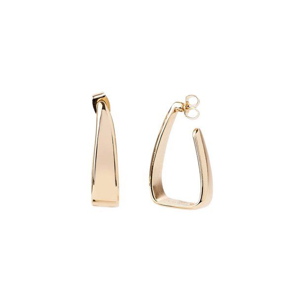 Scoop Women’s 14K Gold Flash-Plated Triangle Hoop Earrings - Walmart.com | Walmart (US)