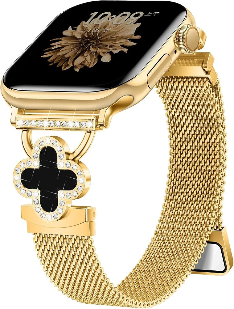Slim Metal Band Compatible with Apple Watch Bands for Women 40mm 41mm 42mm 38mm 44mm 45mm 46mm,Th... | Amazon (US)