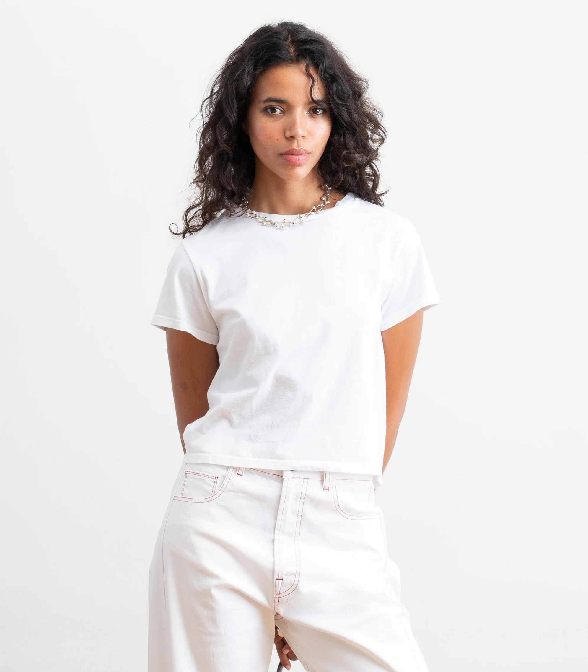 Bessette Soft Washed Tee - White | Loup Brand Inc.