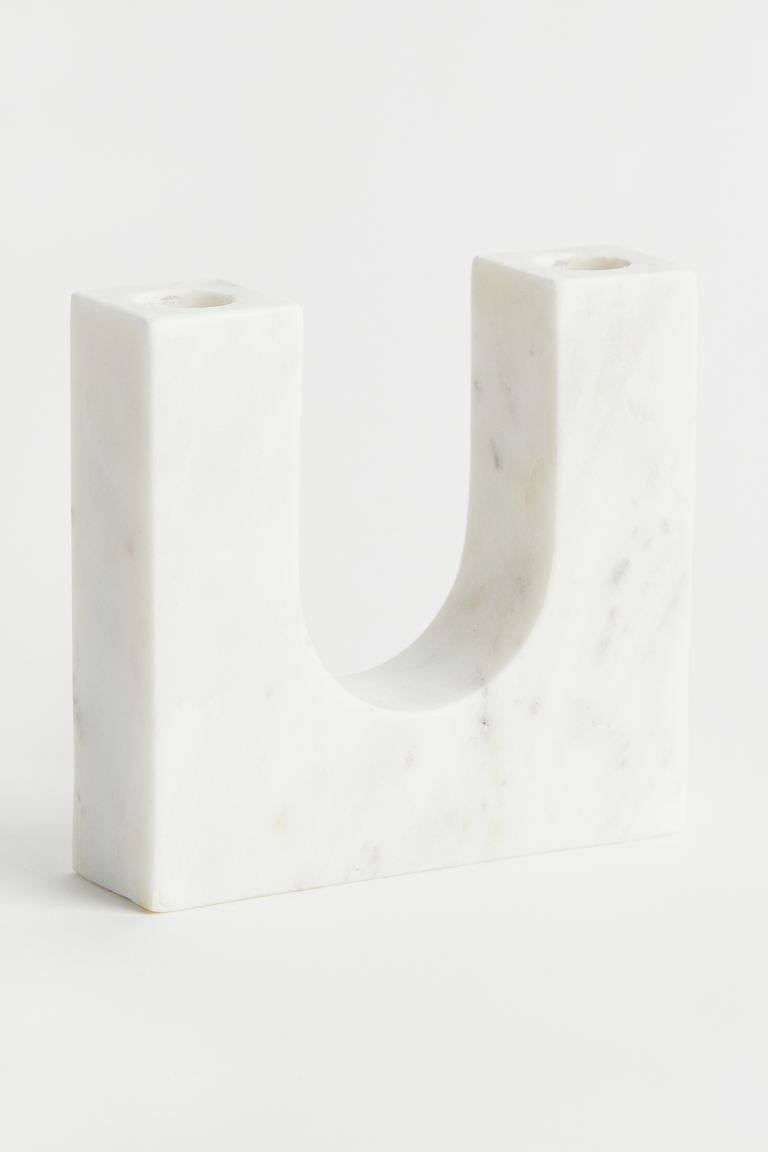 Marble Candlestick - White - Home All | H&M US | H&M (US + CA)