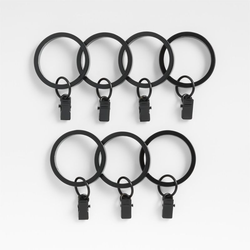 Matte Black Curtain Rings, Set of 7 + Reviews | Crate & Barrel | Crate & Barrel