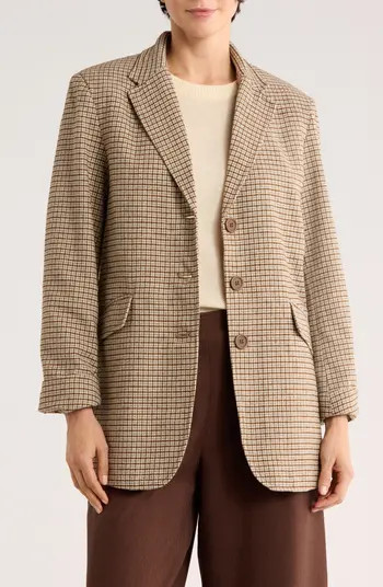 Houndstooth Plaid Double Knit Blazer | Nordstrom Rack