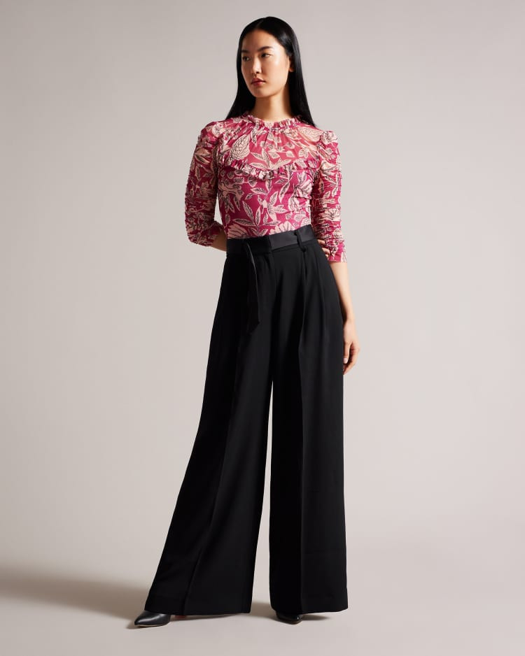 Wide Leg Trousers With Pleat Detail | Ted Baker (UK)