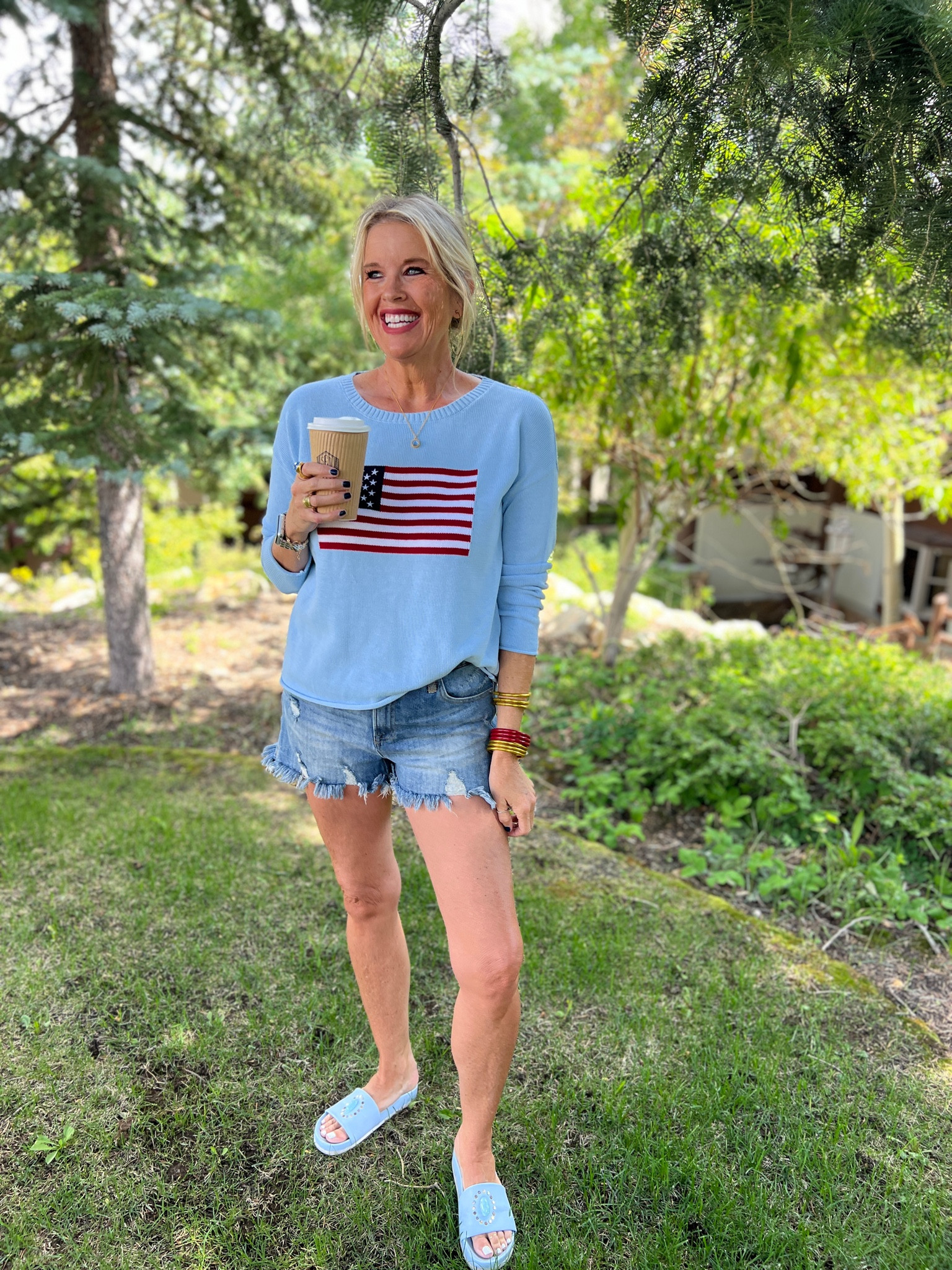 Ready to support the USA in the Olympics 🇺🇸♥️🤍💙

Loving this sweater from Pink pineapple Frits tts

Risen shorts great denim soft and fit tts and affordable under $60

Madison Madison sandals

#LTKShoeCrush #LTKStyleTip #LTKFindsUnder100