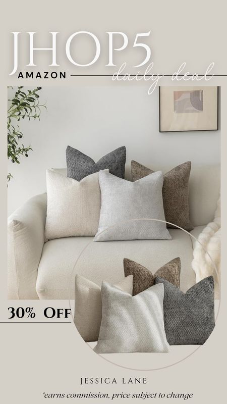 Amazon daily deal, save 30% on these textured throw pillow covers. Amazon home, Amazon deal, throw pillow covers, neutral pillow covers, accent pillows, couch pillows, bed pillows

#LTKsalealert #LTKstyletip #LTKhome