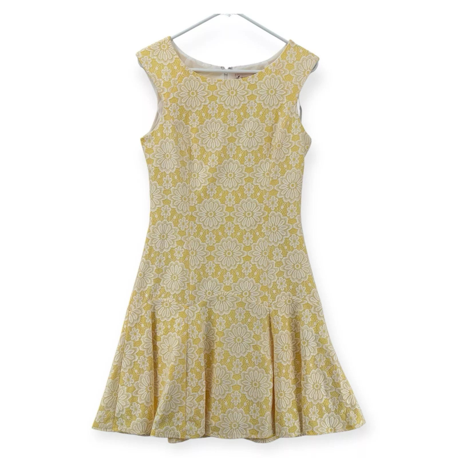 NWT Nanette Lepore Dress Womens Size 4 Yellow Floral Lace Bella Donna Sleeveless  | eBay | eBay US