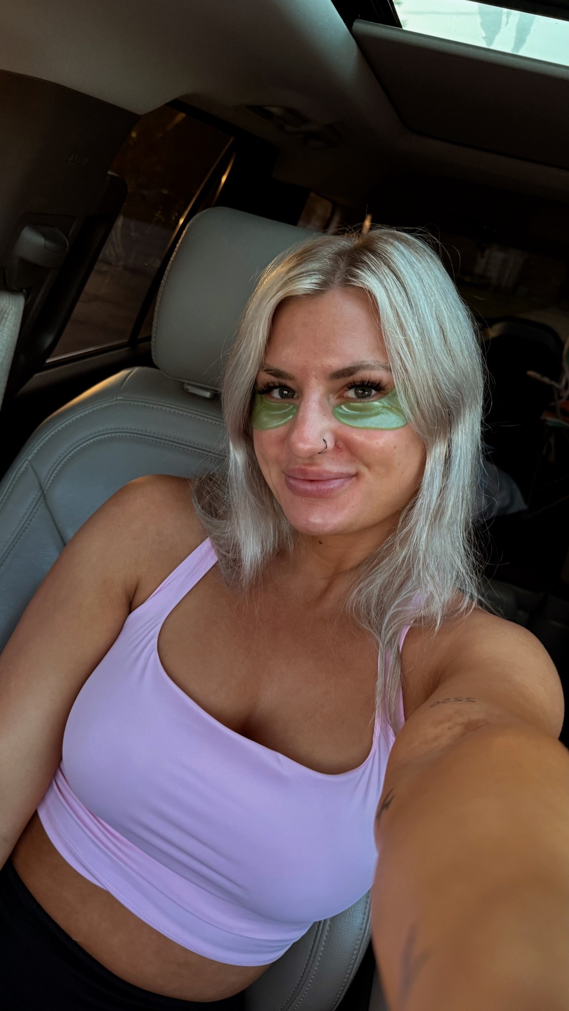 good morning!! ☀️ 

eye patches | workout tank | activewear 

#LTKBeauty #LTKActive