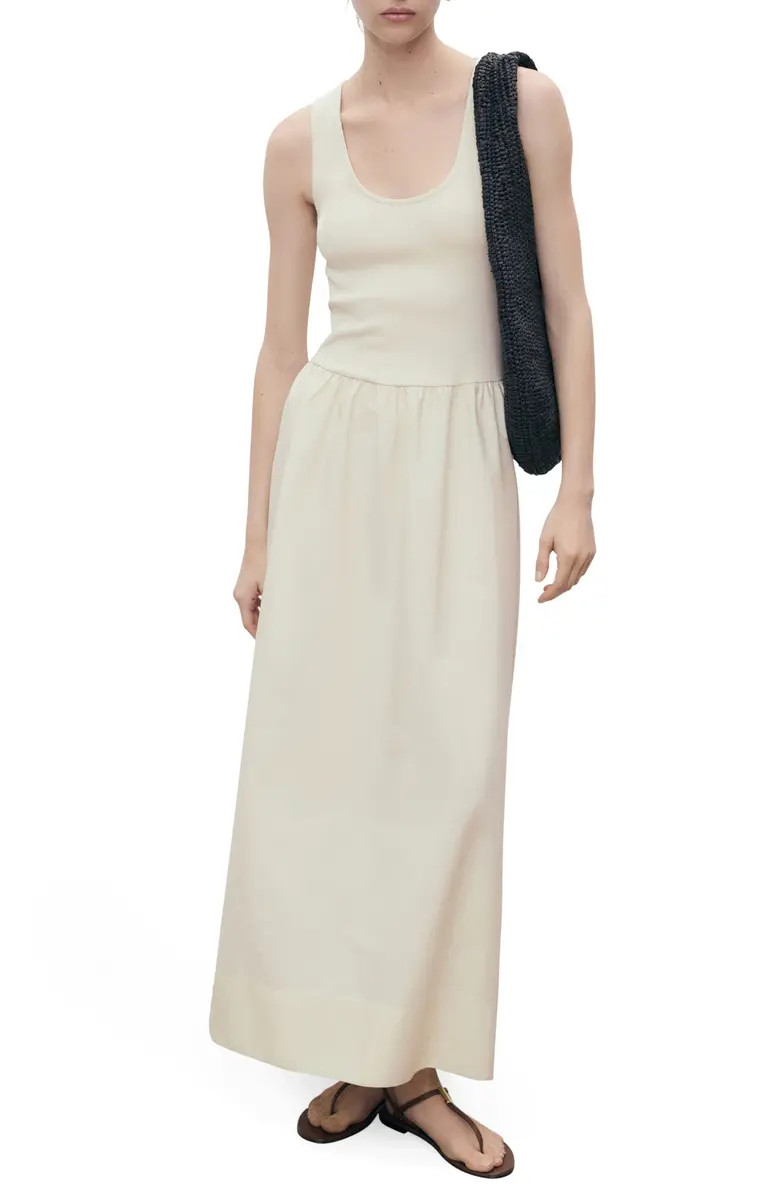 Mixed Media Fit & Flare Maxi Dress | Nordstrom