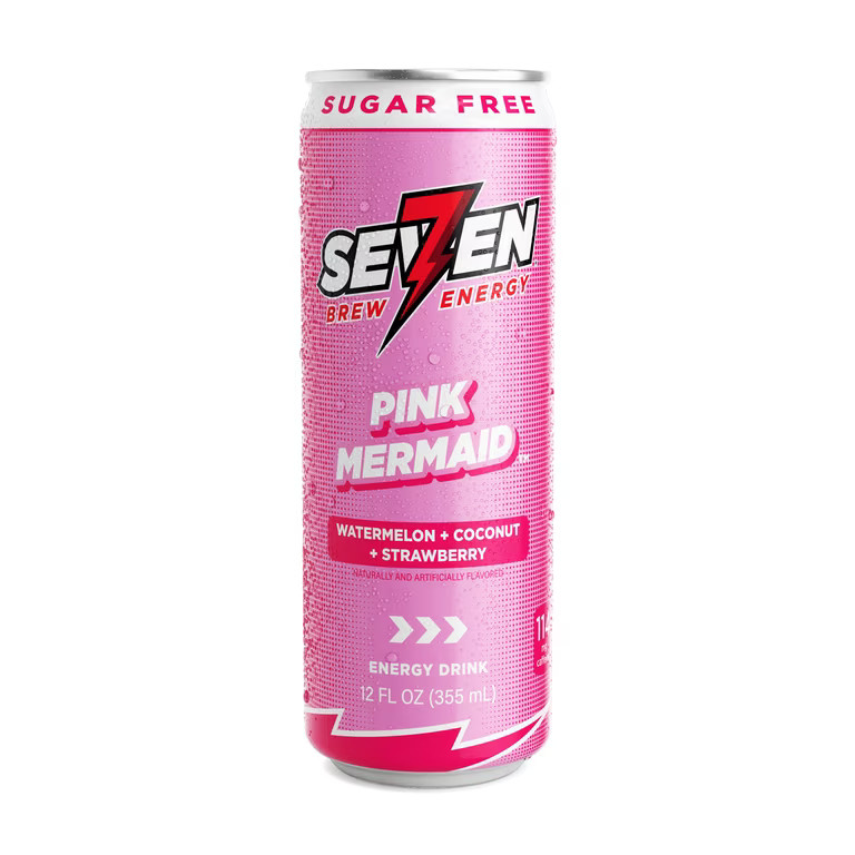 7 Brew Energy Drink, Pink Mermaid Sugar Free (12 fl oz.) | Walmart (US)