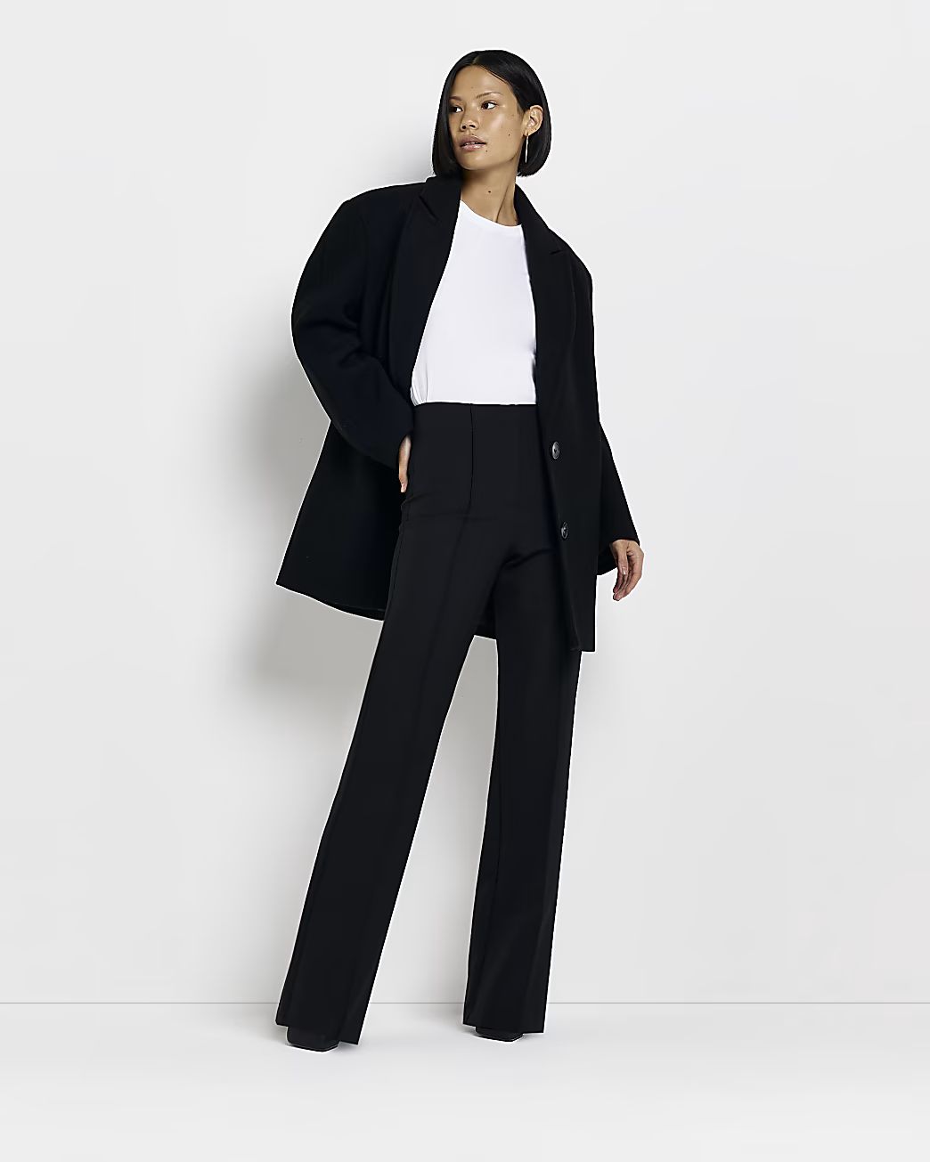 River Island Womens Black oversized blazer coat | River Island (US)