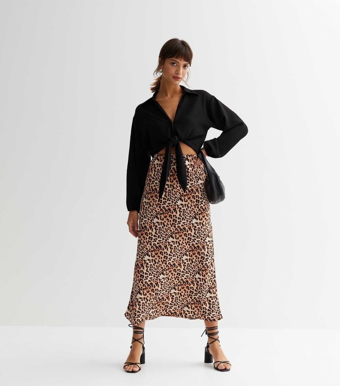 Brown Leopard Print Crepe Midi Skirt
						
						Add to Saved Items
						Remove from Saved Item... | New Look (UK)