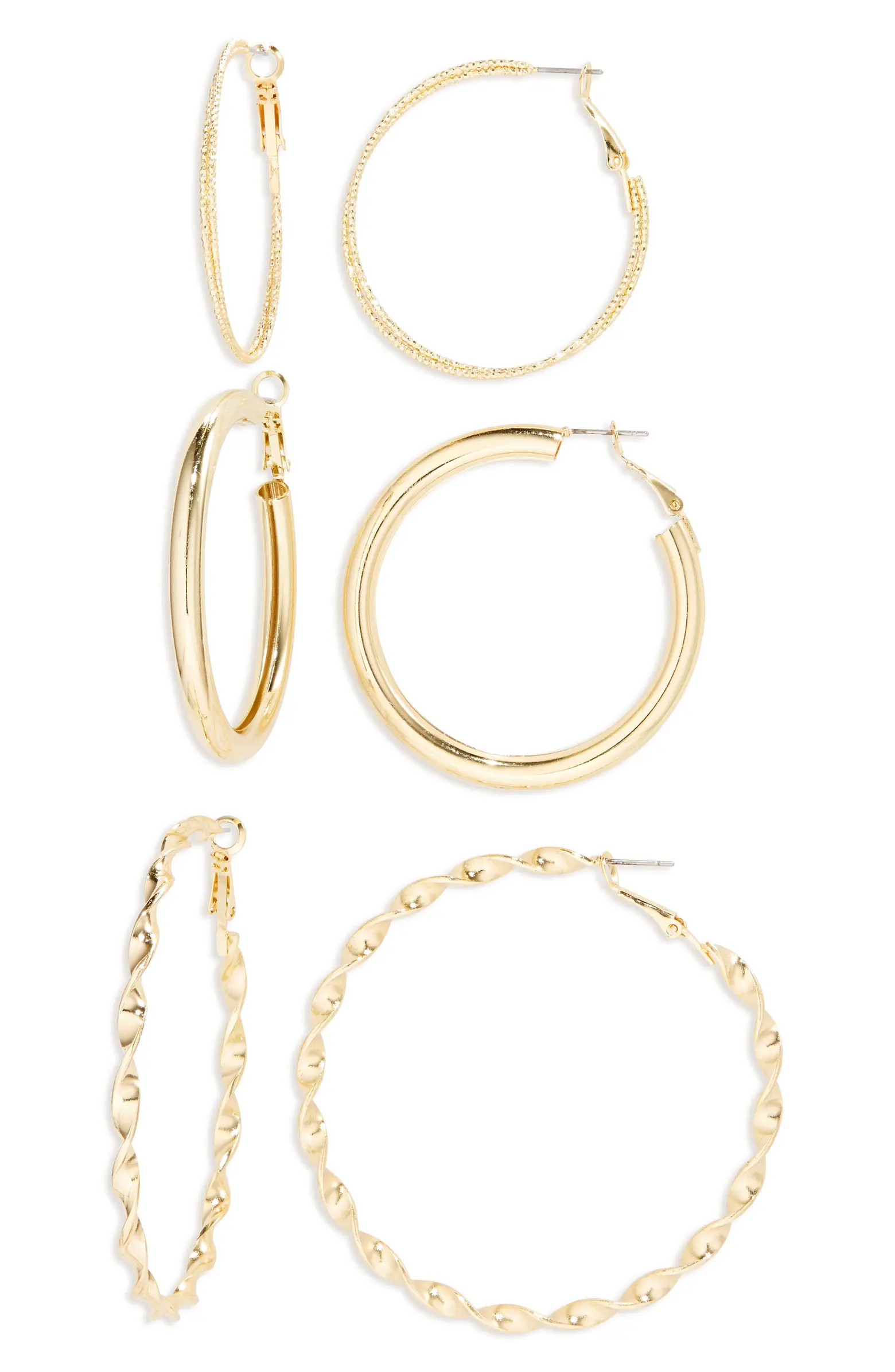 BP. Set of 3 Hoop Earrings | Nordstrom | Nordstrom