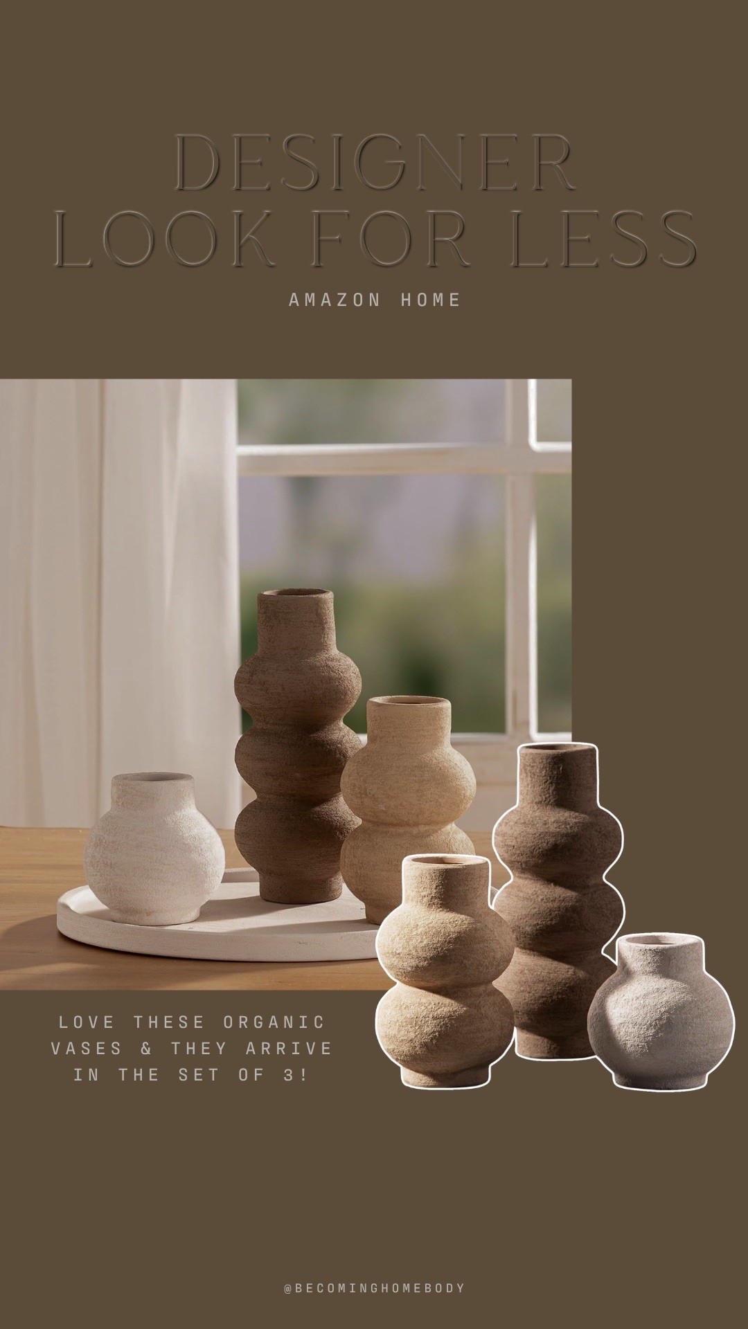 Amazon home designer look-for-less 🤎 The prettiest organic modern vases!

#LTKHome
