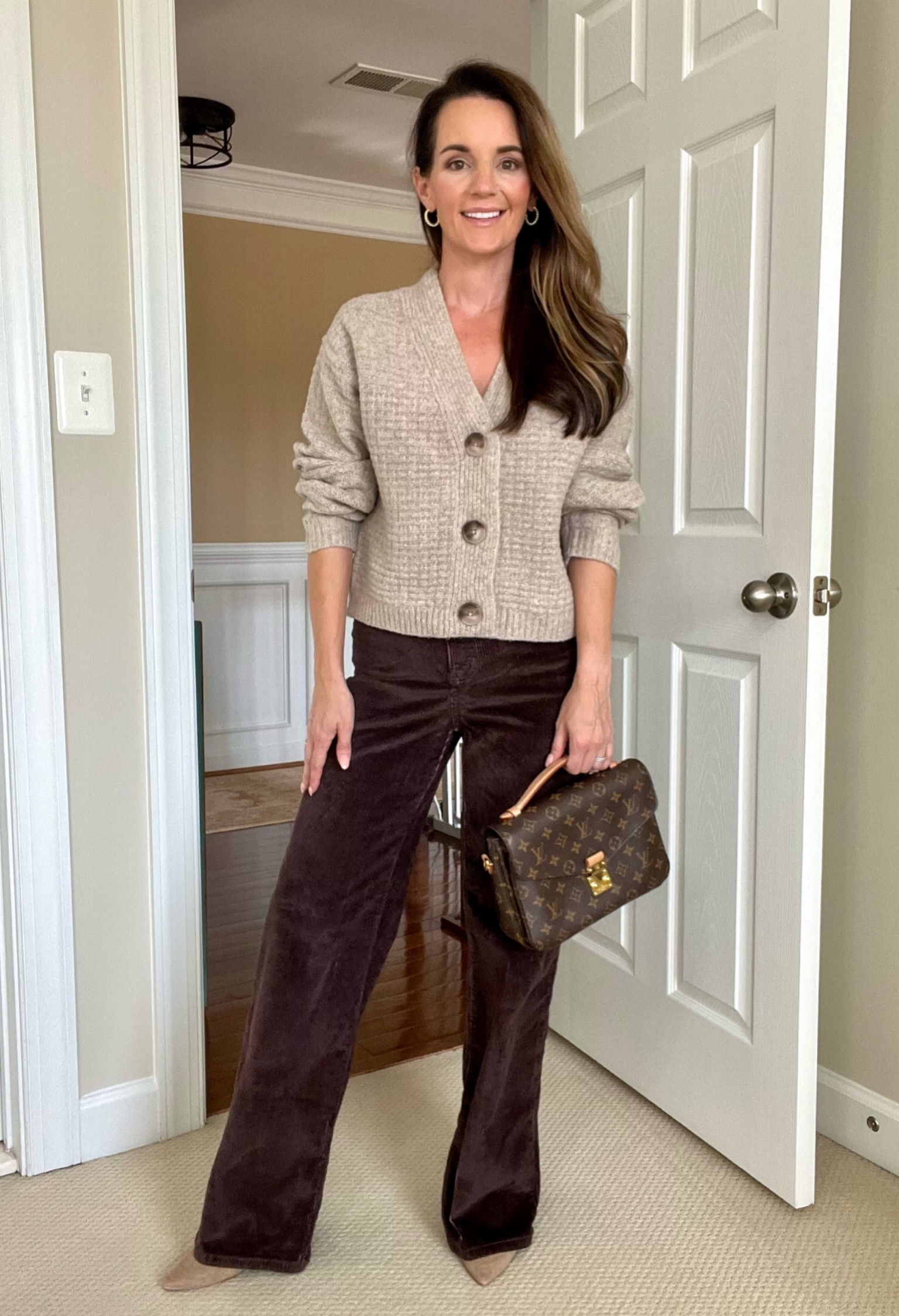 Target New Arrivals 
🍂 High-Rise Corduroy Wide Leg Jeans. I wasn’t sure about these wide leg corduroy pants because I’m 5’3 and they looked wayyy too big on the rack. I love them! I purchased my regular size 2 and they fit great with heels. Also comes in white/cream.
🍂 Cashmere like Cardigan fits like a dream! It’s comfy and oversized but not cropped. Fits tts, I wouldn’t recommend sizing up. Available in 7 colors in regular and plus sizes. Wearing size xs 
🍂 Pointed toe pumps fit tts. 
#corduroy #pumps #cardigan #neutral #neutralstyle #fall #fallstyle #fallfashion #comfy #business #workwear #classic #tan #brownpants #tancardigan #target #targetstyle #affordable 

#LTKstyletip #LTKworkwear #LTKfindsunder50
