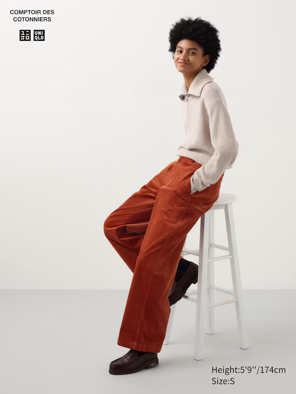 Pantalon Large en Velours Côtelé | Uniqlo FR