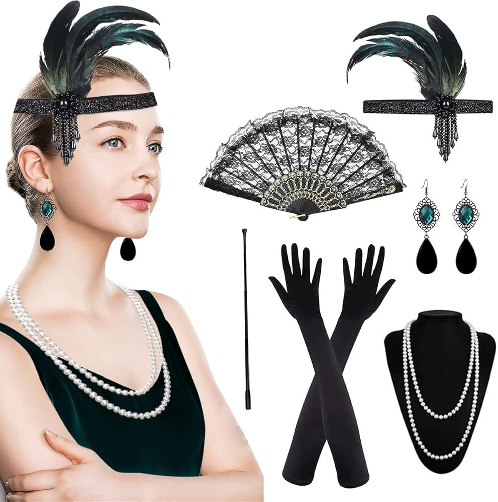 HIUOYL 1920s Accessories for Women, Flapper Accessories the Gatsby Accessories Set for Women | Amazon (US)