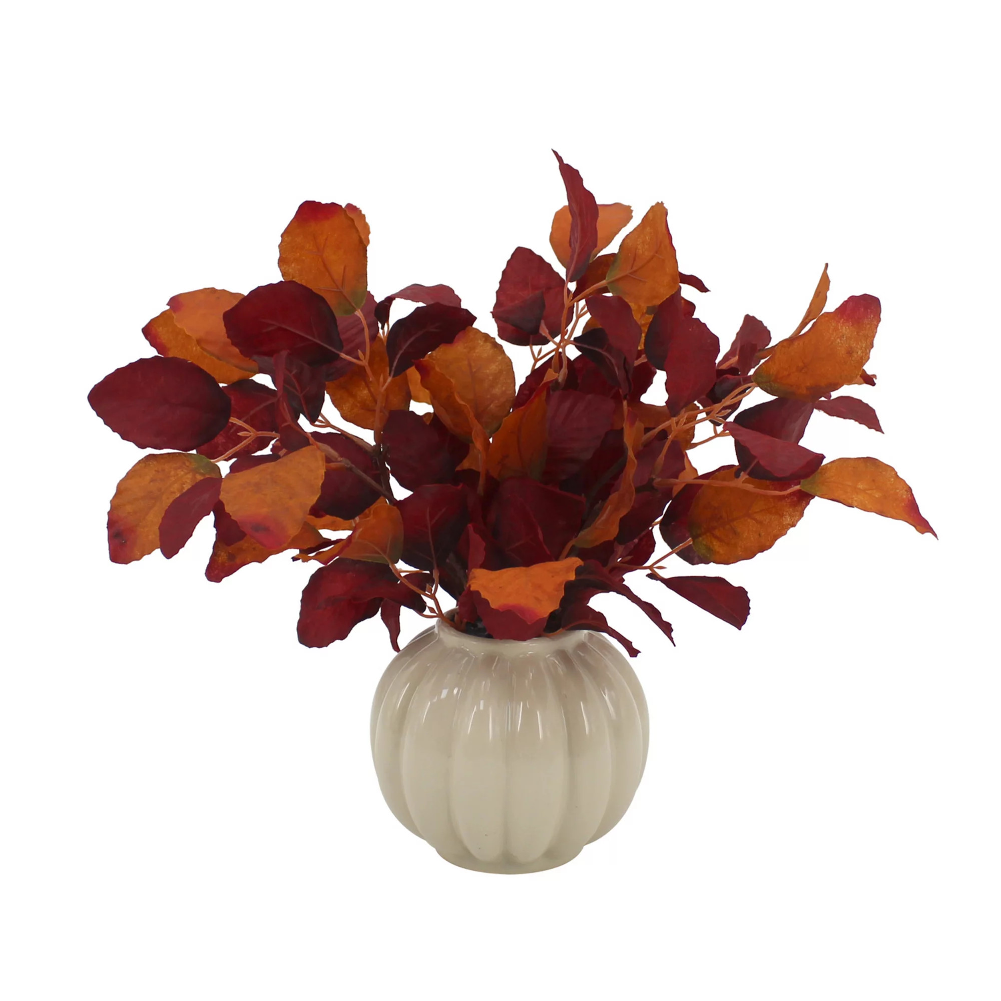 Everyday Decor Artificial Fall Foliage in Fluted Ceramic Vase, Multi | Kohl's