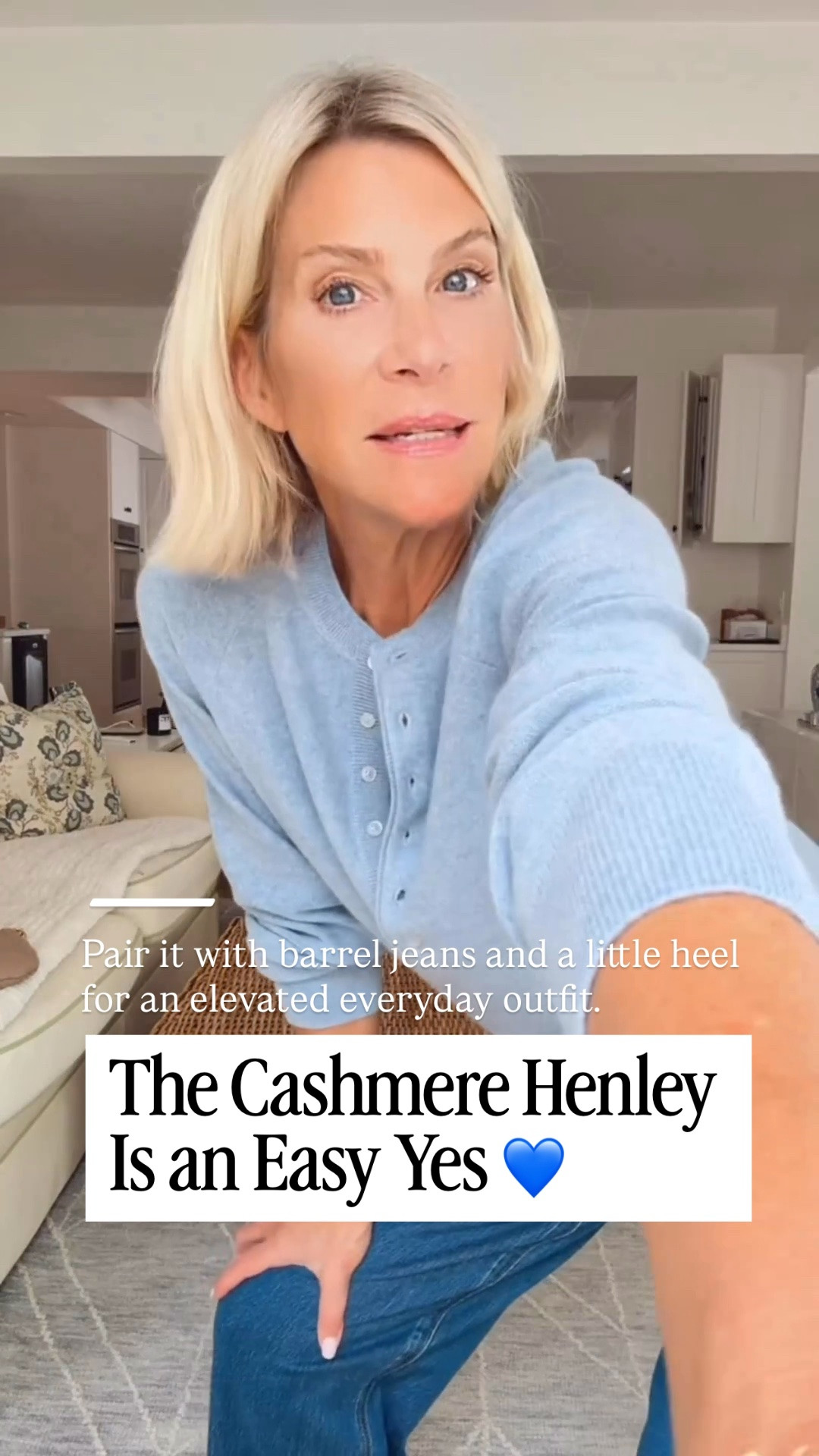 The answer is yes to this cashmere Henley! It’s incredibly soft with a relaxed fit that’s easy to dress up or down. I’m wearing an XS, and I love it styled with barrel jeans and a little heel for an effortlessly polished fall outfit.

👩‍💻 LTK PRO TIPS
❤️ Heart = Support my posts ;-)
🔖 Save = Get sale & restock alerts for the things you love!
📋 Lists = Keep favorites organized (List ideas: Christmas, Birthdays, and Vacations!)
📲 Share = Send lists and products to a friend (or your daughters like me).
💬 Comment = Ask me anything, and I’ll answer. ;-)

#LTKootd #LTKSeasonal #LTKOver40